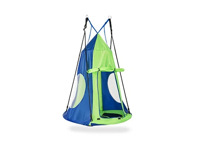 Slickblue Boys 2-in-1 40 Inch Hanging Chair Detachable Swing Tent