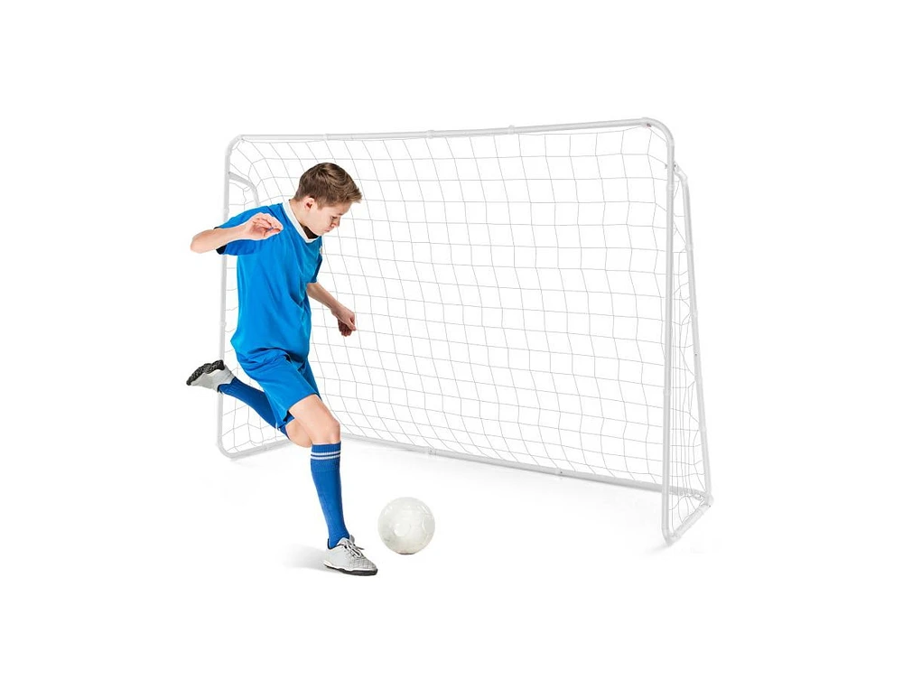 Slickblue Soccer Goal for Backyard with Heavy Duty Frame and Ground Stakes