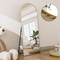 Homlux Arched Free Stand Mirror 18"x58" in Gold