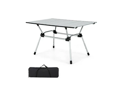 Slickblue Folding Heavy-Duty Aluminum Camping Table with Carrying Bag