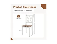 Slickblue Set of Wooden Farmhouse Kitchen Chairs with Rubber Wood Seat