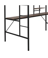 Streamdale Furniture Metal Twin Loft Bed With Desk And Storage Shelves