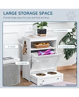 Multi-Purpose Pet Feeder Station Home, Office, or Bedroom Storage