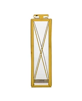 Simplie Fun Stainless Steel Modern Lantern with X-Frame and Hanging Handle