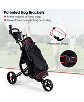 Slickblue Foldable 3 Wheel Golf Pull Push Cart Trolley