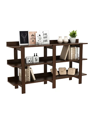 Slickblue 59 Inch Console Table with 3-tier Open Shelf for Front Hall Hallway and Foyer