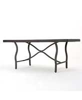 Sleek 70" Wicker Dining Table for Patio Expansions