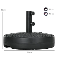 Portable, Fillable Umbrella Stand with Adjustable Pole Support