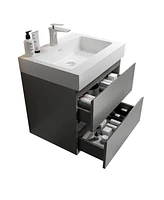 Streamdale Furniture Modern Gray Bathroom Vanity with Large Storage