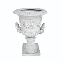 Elegant Faux-Stone Square Planter with Drainage Hole and Stopper