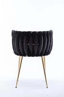 Dining Chair, Thickened Fabric Chairs With Wood Legs, Set Of 2
