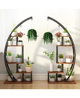 gaomon Metal Plant Stand Indoor 5 Tier Half Moon Shape Ladder Display Rack