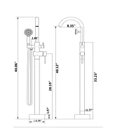 Streamdale Furniture Freestanding Tub Filler Bathtub Faucet Matte With Hand Held Shower Floor-Mount