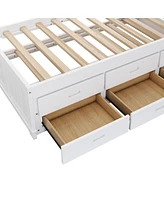 Streamdale Furniture Solid Pine Captain Bookcase Bed With Trundle Bed And 3 Spacious Under Bed Drawers