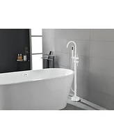 Streamdale Furniture Brushed Nickel Freestanding Tub Filler with Handheld Shower