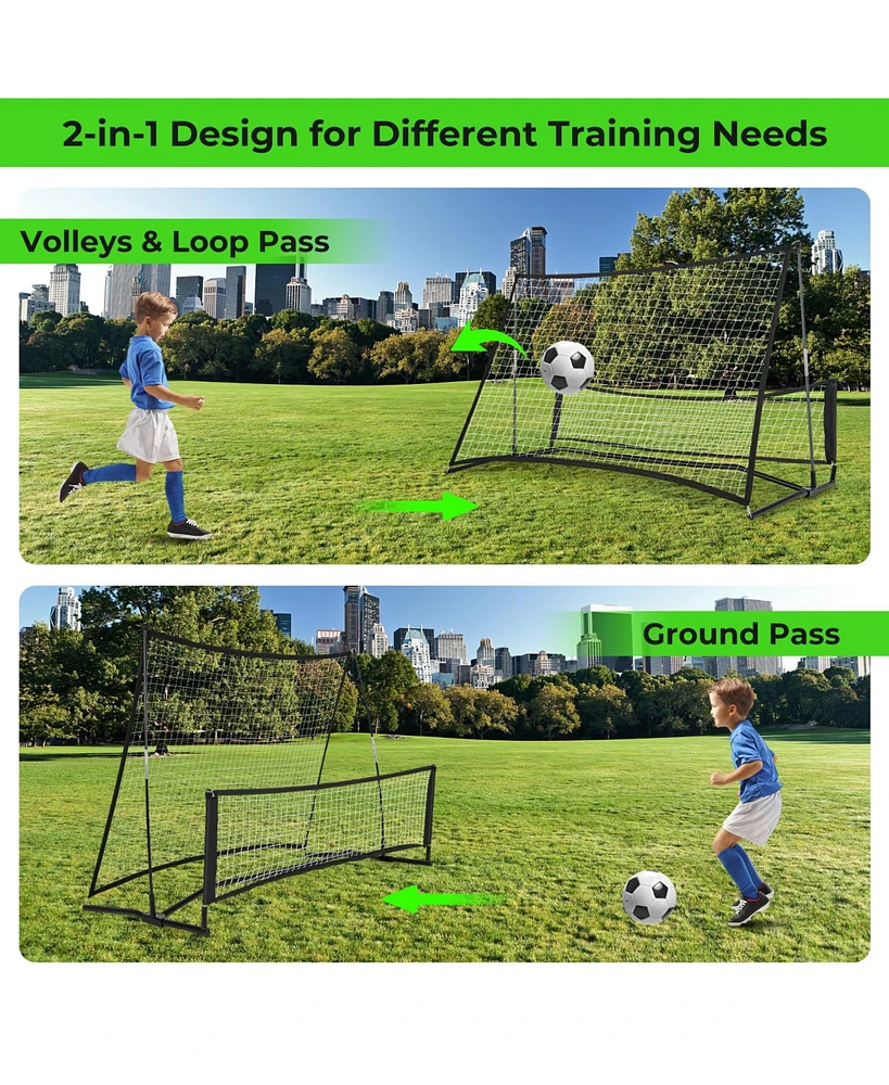 Slickblue 2-in-1 Portable Soccer Rebounder Net with Carrying Bag