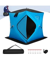 Slickblue Portable 2 Person Ice Shanty with Cotton Padded Walls