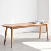Natural Oak Wood For Dining Bench Table Bench For Living Room 0001