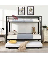 Streamdale Furniture Metal bunk bed with trundle, twin over twin