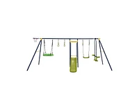 Slickblue 7-in-1 Stable A-shaped Outdoor Swing Set for Backyard