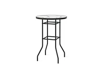 Slickblue 38 Inch Patio Bar Table with Tempered Glass Tabletop