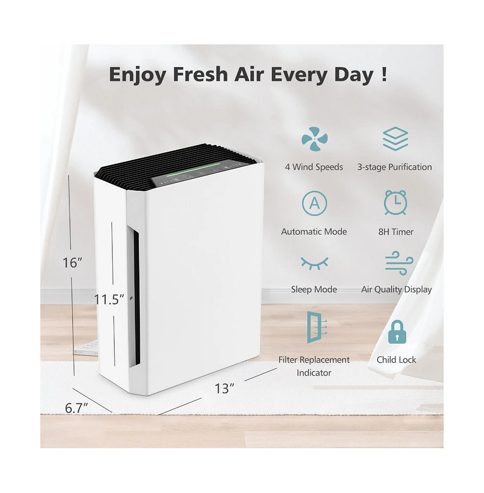 Slickblue H13 True Hepa Air Purifier with Adjustable Wind Speeds