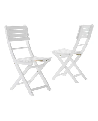 Simplie Fun Acacia Wood Folding Dining Chairs for Backyard Hosting