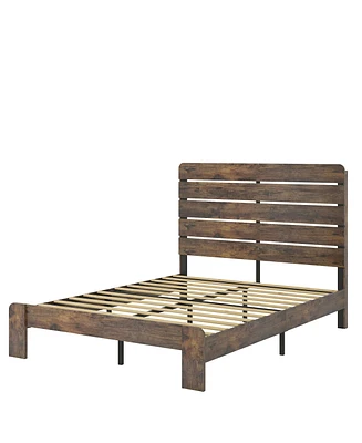 Streamdale Furniture Full Size Wood Platform Bed Frame, Noise Free, Easy Assembly, Under Bed Storage