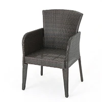 Wicker Patio Dining Chairs - Set of 2, Weather Resistant