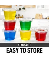 Zulay Kitchen Pack 1oz Clear Jello Shot Cups with Lids