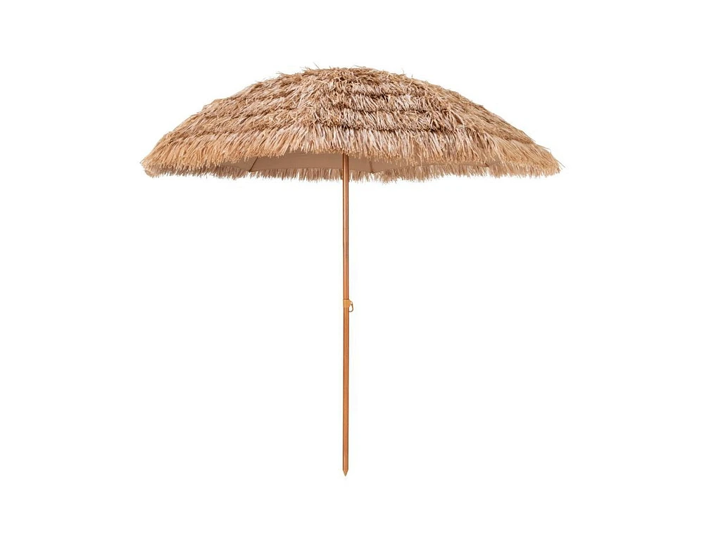 8 Feet Patio Thatched Tiki Umbrella Hawaiian Hula Beach Umbrella