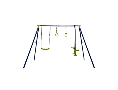 Slickblue 3-in-1 Outdoor Swing Set for Kids Aged 3 to 10