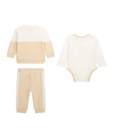 Guess Baby Boy Long Sleeve Bodysuit, Zip Top, and Pant Set