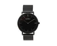 Peugeot Men's Ultra Slim Watch with Pvd Plated Black Mesh Band