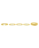 Adornia Gold Set of 5 Stacking Bands