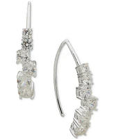 Anne Klein Silver-Tone Cubic Zirconia Threader Earrings