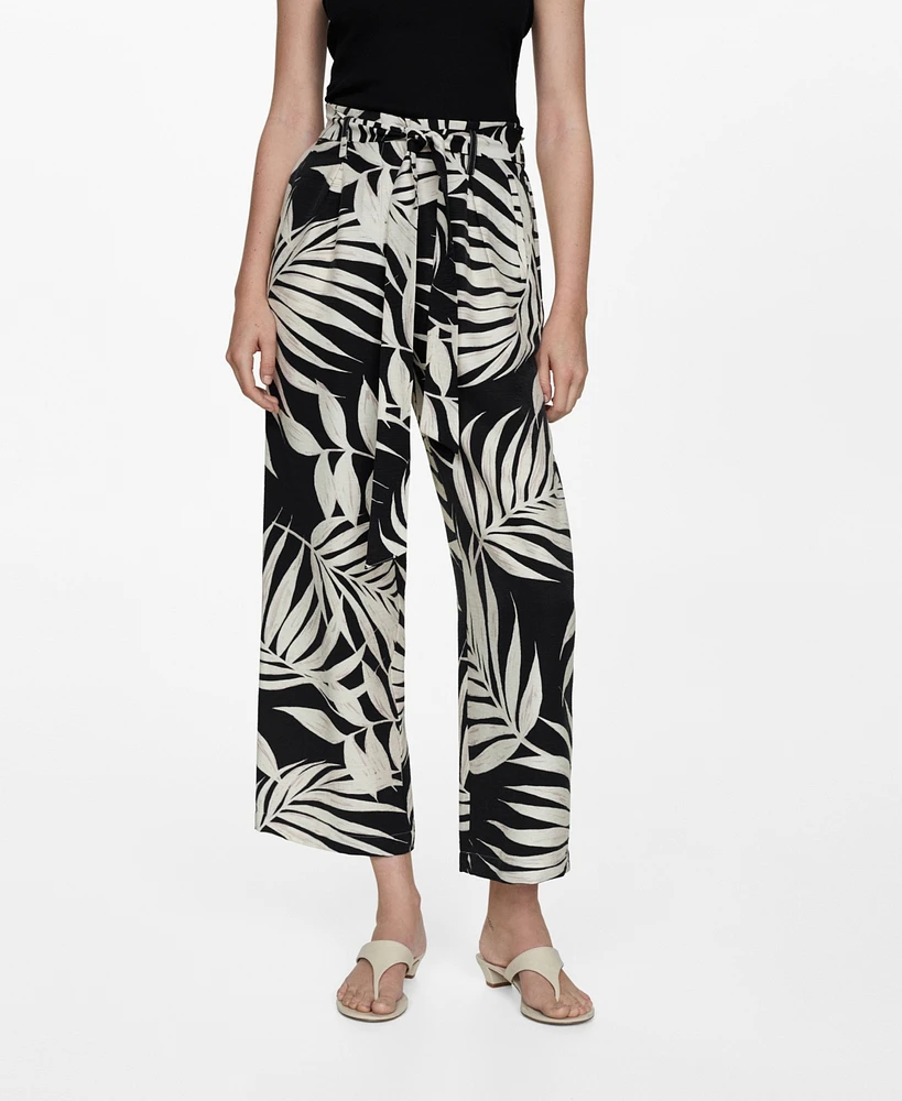 Mango Women's Bow Printed Pants