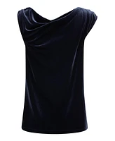 Olsen Women's Sleeveless Velvet Drape Neck Shell