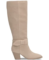 Lucky Brand Women's Risvin Bow Whipstich Tall Knee High Heel Boots