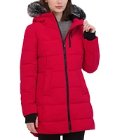 Nautica Women's Faux-Fur-Trim Hooded Puffer Coat