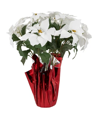 Northlight White Artificial Christmas Poinsettia 20"