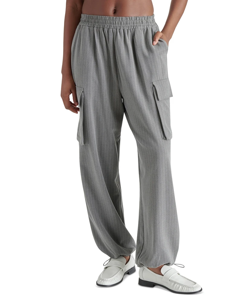 Steve Madden Women's Themis Pinstripe Cargo Pants