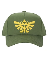 The Legend of Zelda Men's Embroidered Hyrule Kingdom Logo Green Adjustable Baseball Hat