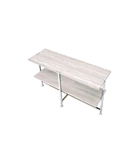 Simplie Fun Brecon Sofa Table, White Oak &Chrome