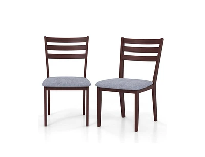 Slickblue Set of 2 Upholstered Armless Kitchen Chair with Solid Rubber Wood Frame