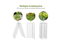 Slickblue 2 Pieces Foldable A-Frame Trellis Plant Supports with Twist Ties-Green