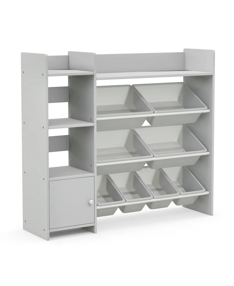 4-Tier Kids Toy Storage Organizer Bookshelf and Toy Storage Rack with Door