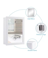 Sugift Wall Mounted Adjustable Medicine Storage Mirror Cabinet