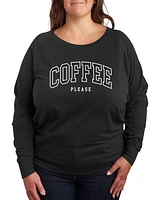 Hybrid Apparel Collegiate Coffee Please Plus Graphic Pullover T-Shirt