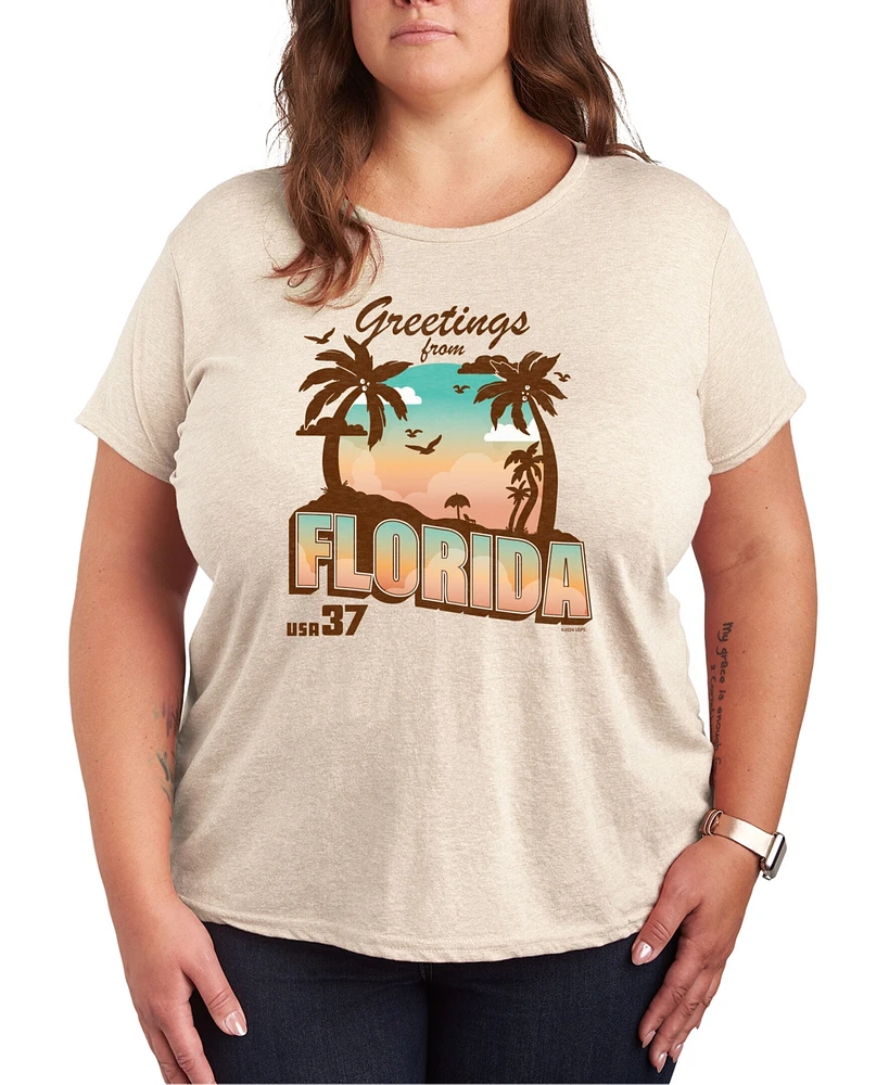 Hybrid Apparel Greetings From Florida Plus Graphic T-Shirt